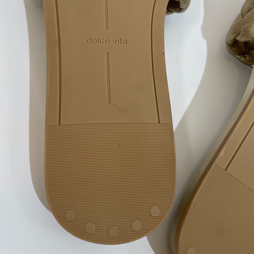 Dolce Vita Grazie Sandals Slides Metallic Gold Size 10 - Picture 7 of 8